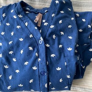 Blue Floral Bellina straight leg pjs from Laura store